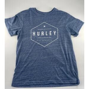 Hurley Shirt Mens Medium Short Sleeve Light Blue Graphic Tshirt Pullover Skater